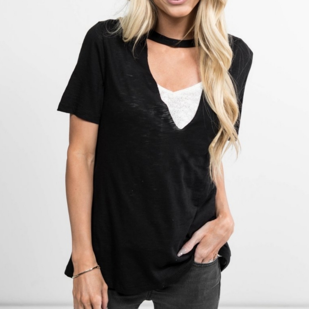 Black choker tee